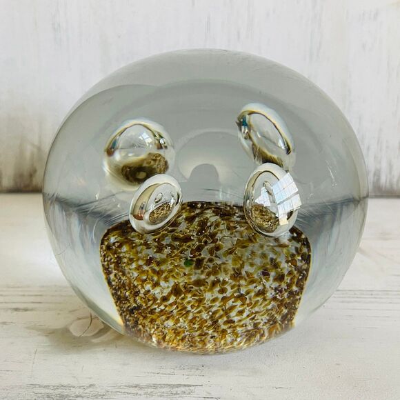 Beautifully Crafted Glass Paperweight Large Controlled Bubbles Made in Poland - Picture 4 of 10